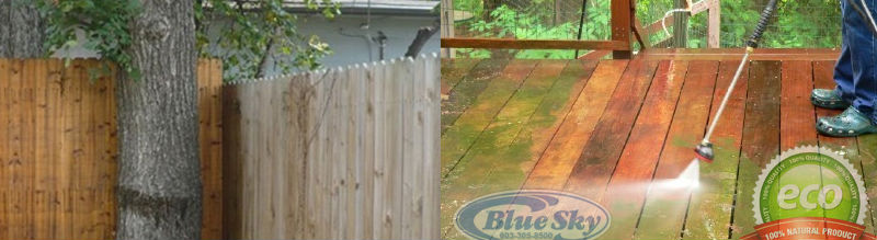 pressure washing wooden fence